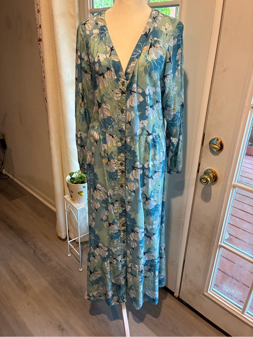 Style & Co. Teal Floral Maxi Dress